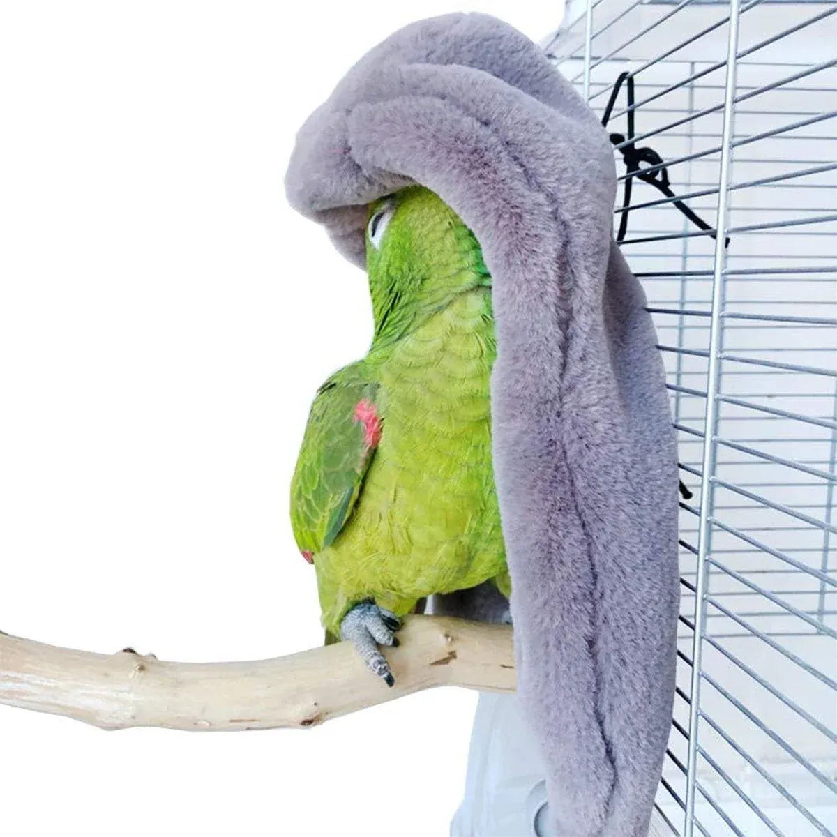 Cozy Bird Blanket Shawl Parrot Snuggle Cabin Plush Hanging Cotton Nest Bedding - Purple-S Size