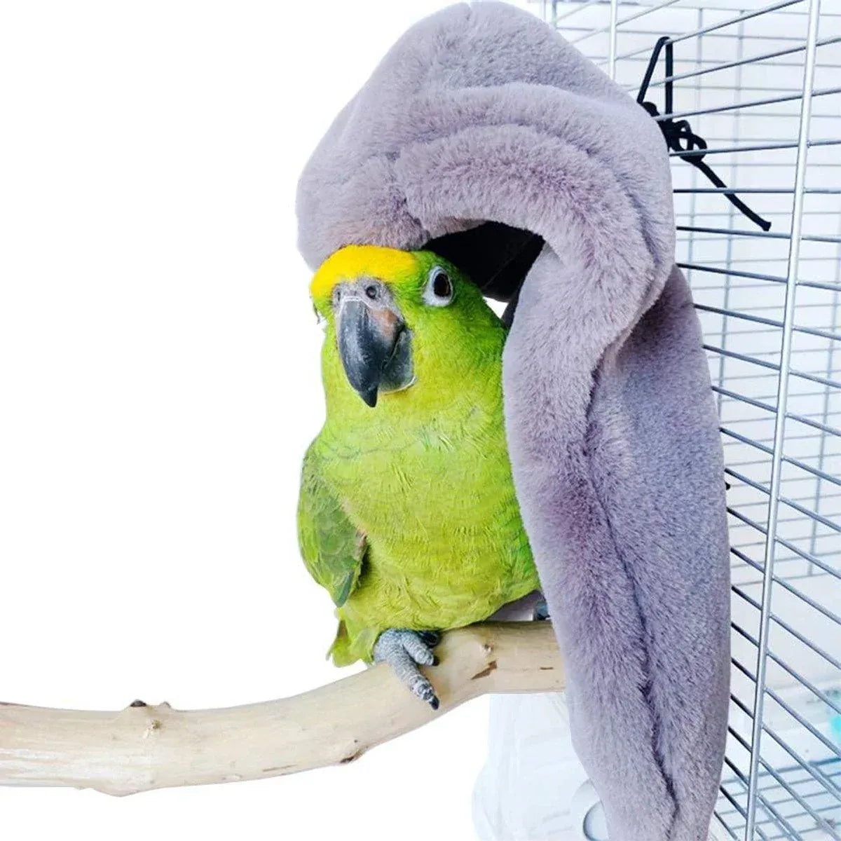 Cozy Bird Blanket Shawl Parrot Snuggle Cabin Plush Hanging Cotton Nest Bedding - Purple-S Size