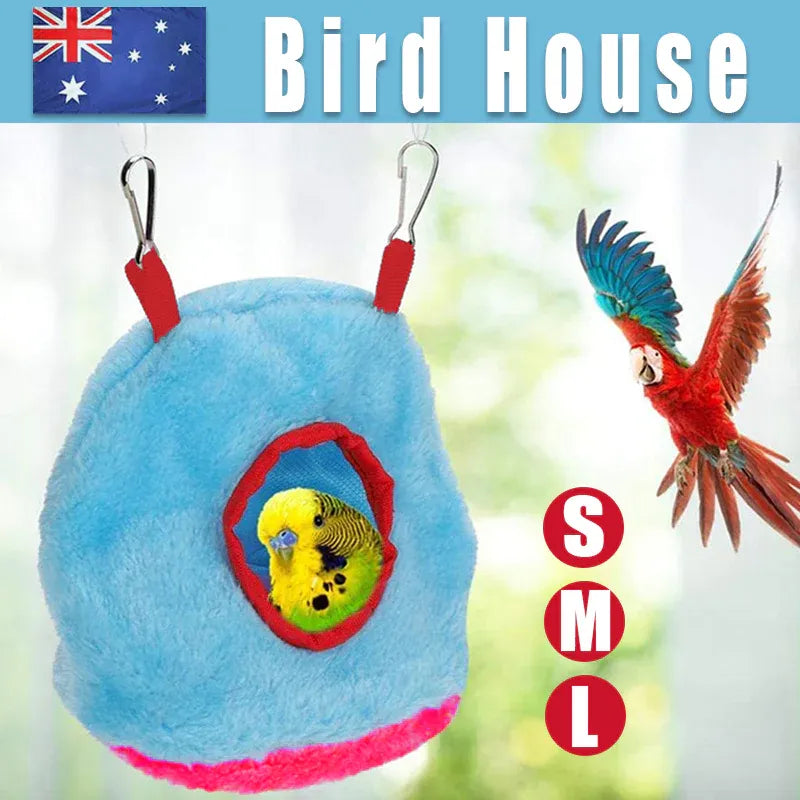 Plush Hanging Bird Nest Bed Cage Hammock for Parrots