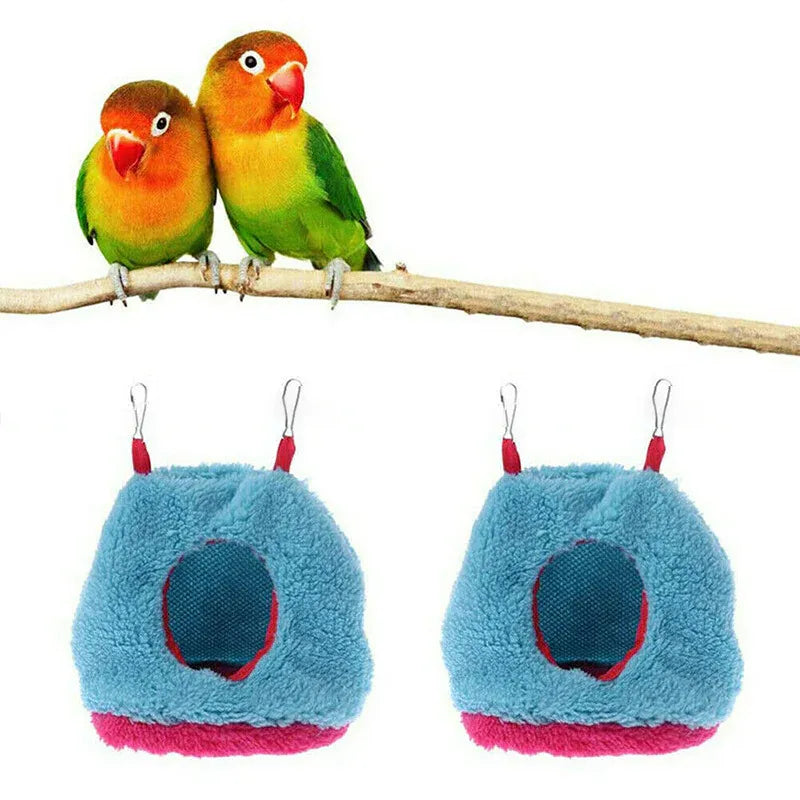 Plush Hanging Bird Nest Bed Cage Hammock Parrots Small Birds L
