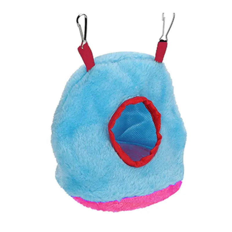 Plush Hanging Bird Nest Bed Cage Hammock for Parrots and Small Birds - M