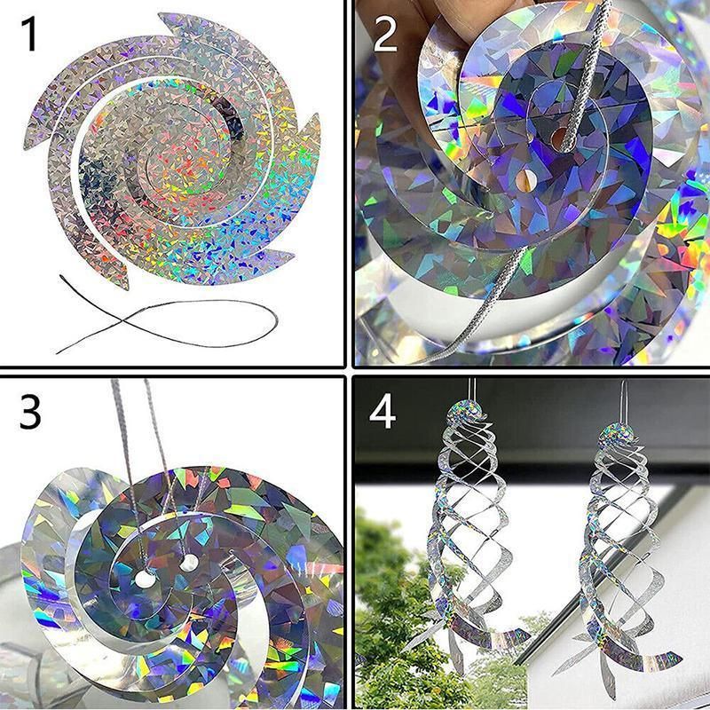 Reflective Bird Deterrent Spinners - Effective Garden Protection - 6PCS