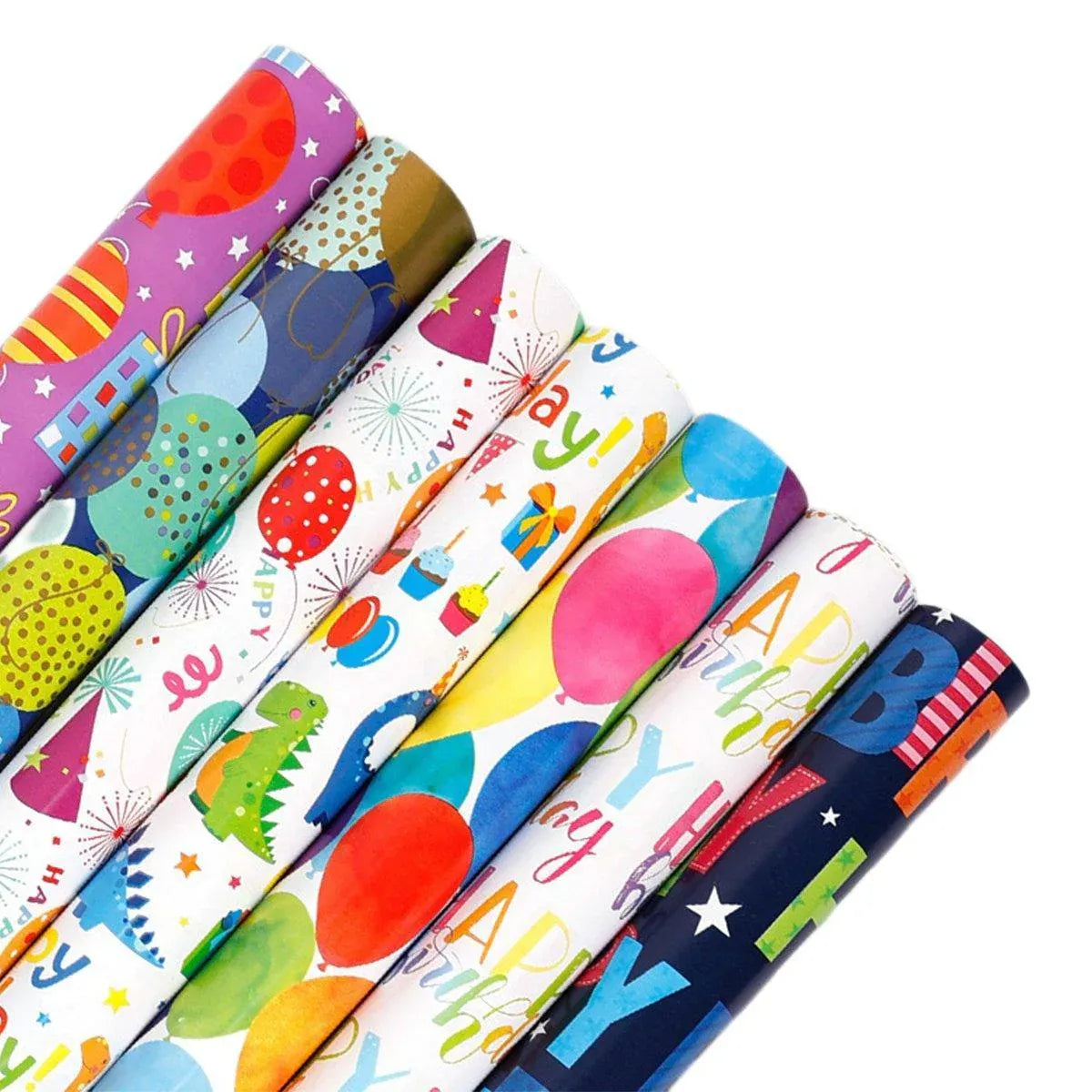3 Pack Colorful Celebration with Premium Present Wrapping Paper - QQLW