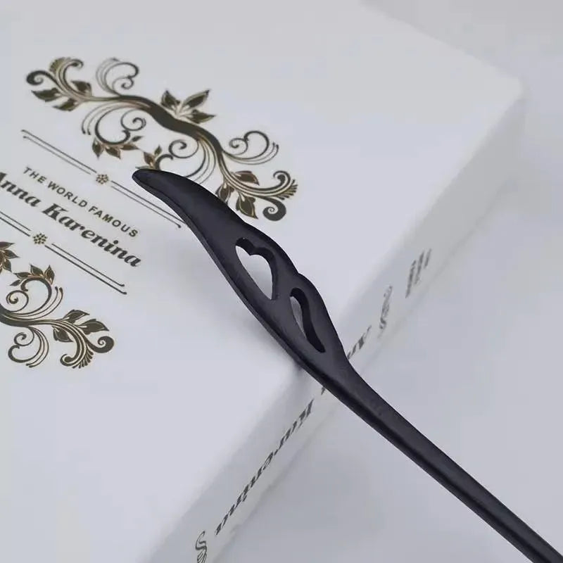 Retro Wooden Carved Hair Sticks Women Hairpin Barrette Chopsticks Accessories - A