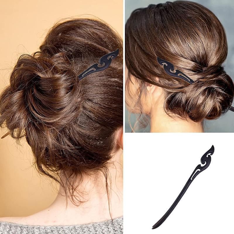 Retro Wooden Carved Hair Sticks Women Hairpin Barrette Chopsticks Accessories - A