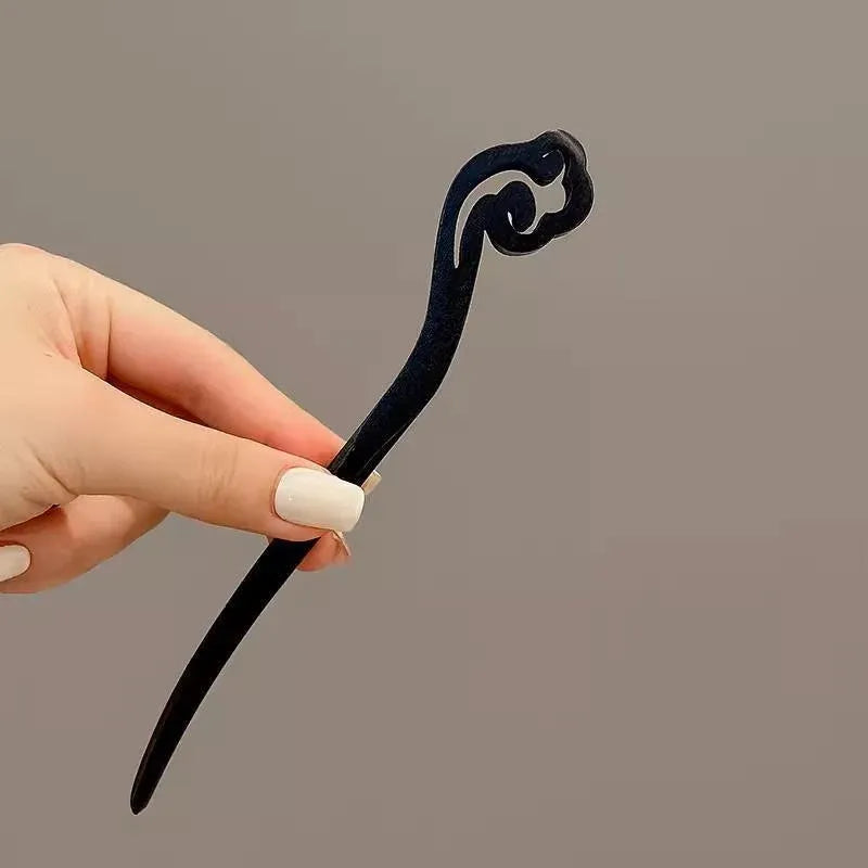 Retro Wooden Carved Hair Sticks Women Hairpin Barrette Chopsticks Accessories - A
