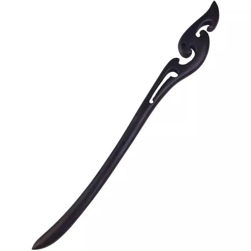 Retro Wooden Carved Hair Sticks Women Hairpin Barrette Chopsticks Accessories - A