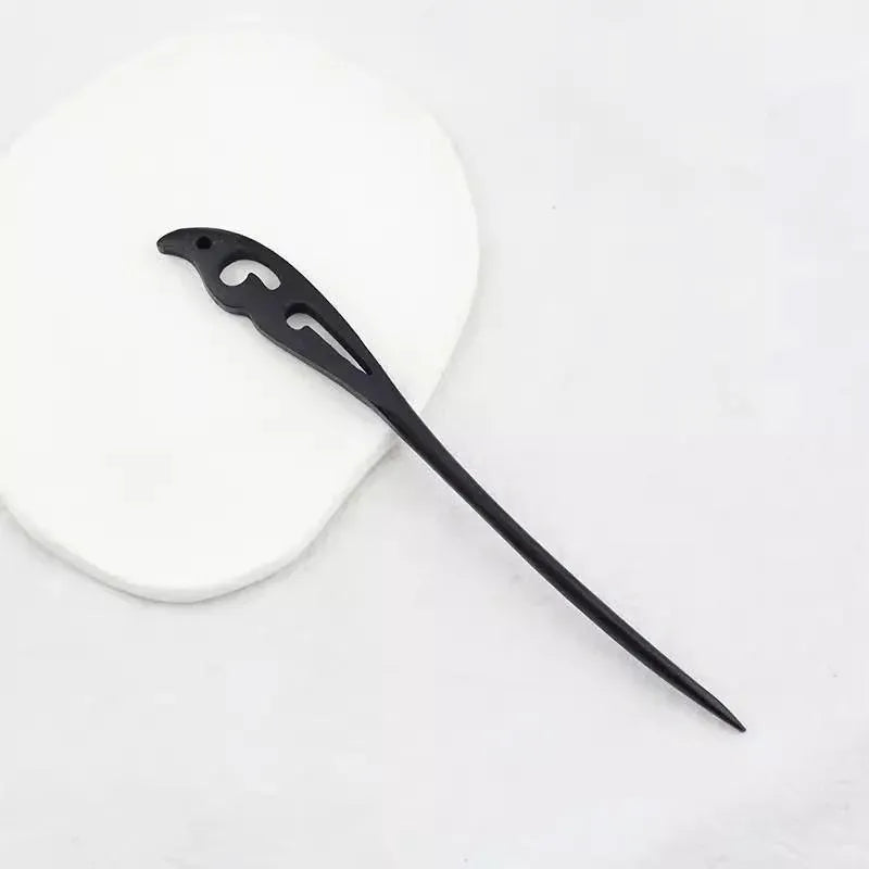 Retro Wooden Carved Hair Sticks Women Hairpin Barrette Chopsticks Accessories - A