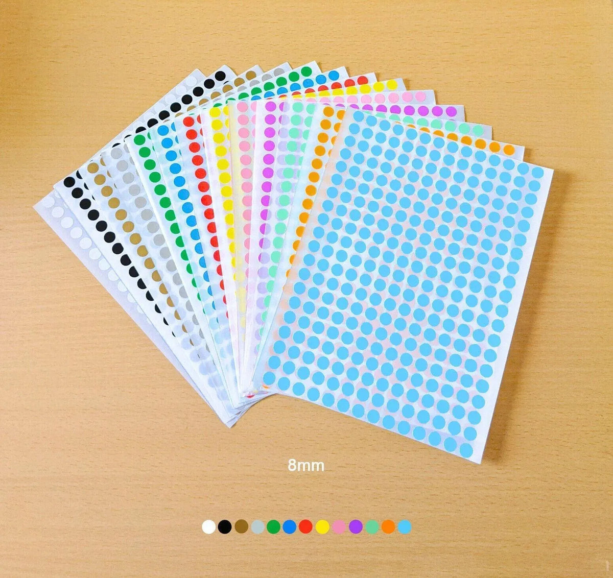 Black Assorted Sizes Colour Sticker Dots Adhesive Round Labels Circular Spot Scrapbook - 25mm*40 Dots