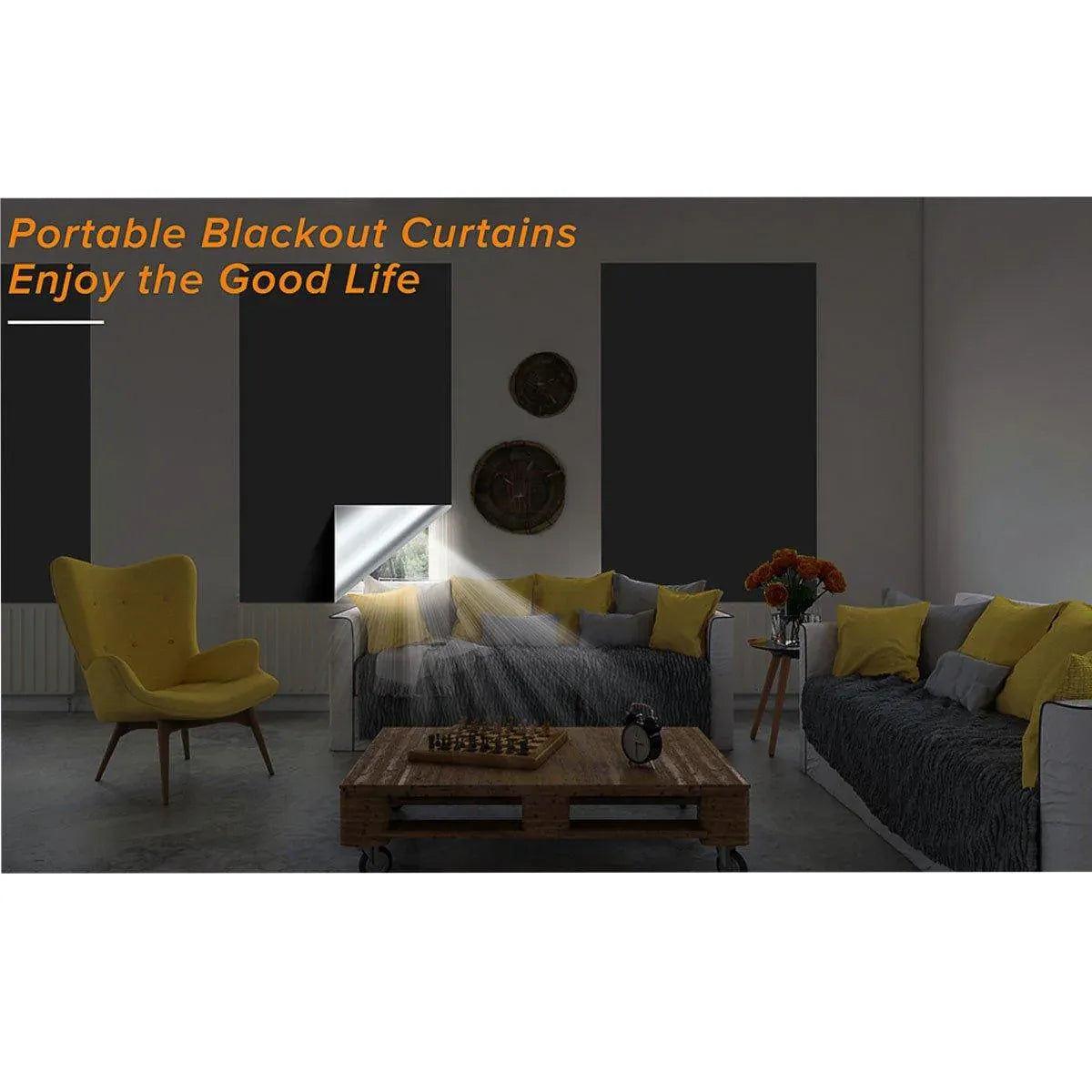 Portable Blackout Curtains for Sunscreen Window Shades Light Blocking Drapes - 3m x 1.45m