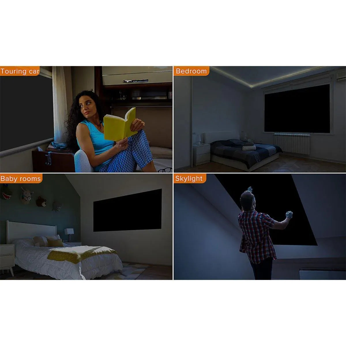 Portable Blackout Curtains for Sunscreen Window Shades Light Blocking Drapes - 3m x 1.45m