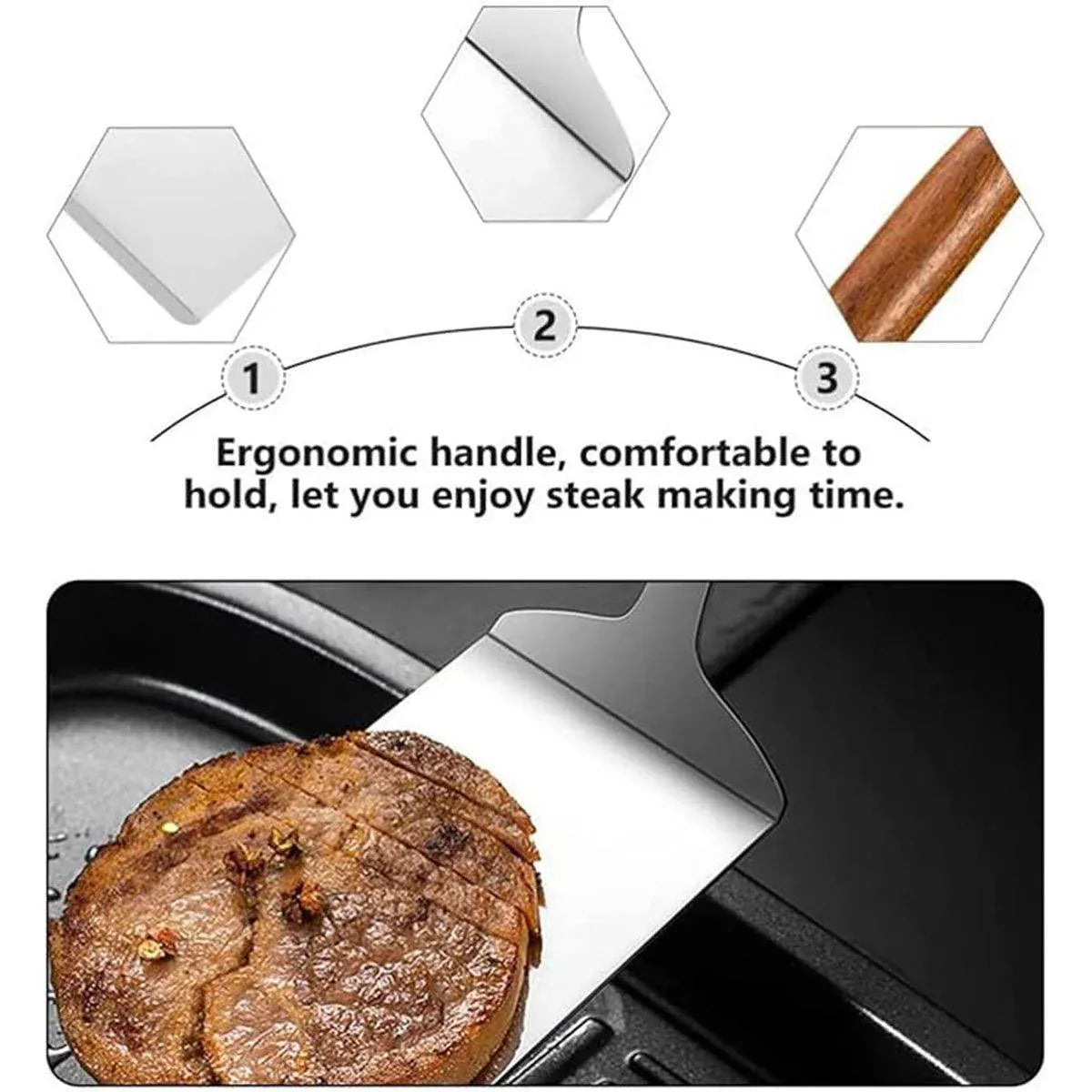 Cooking Shovel Teppanyaki Spatula Pancake Steak Stainless Steel