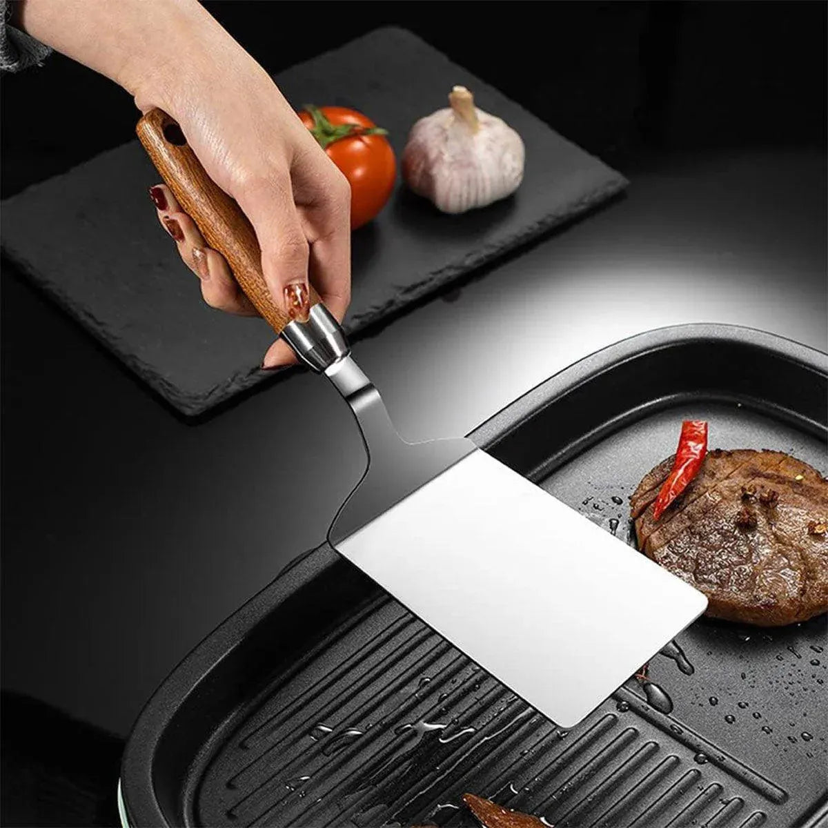 Teppanyaki Spatula Pancake Steak Flipper Tool Blade 285mm 197654 Stainless Steel Cooking
