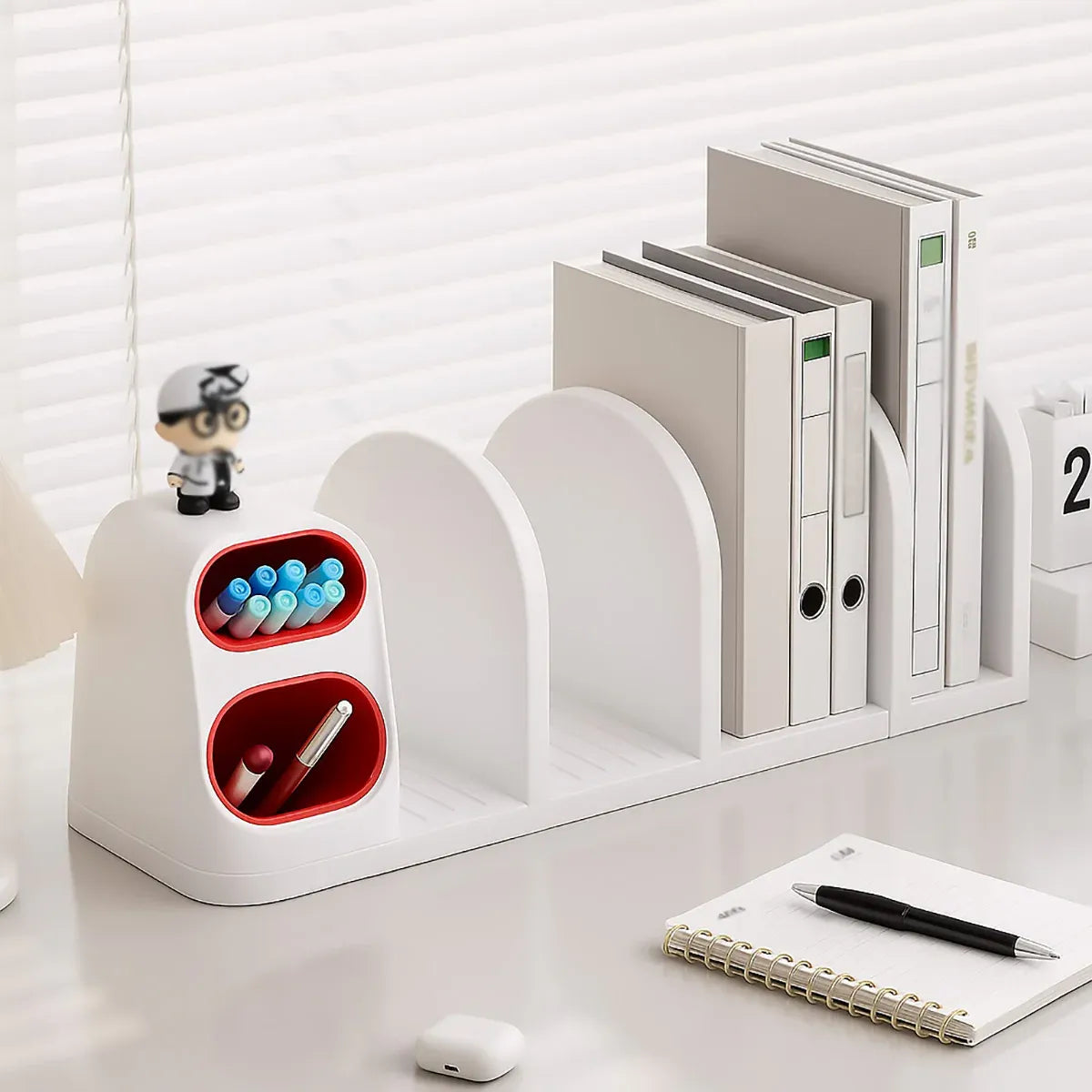 Desktop Storage Organiser With Dividers Pen Holder Home Office School Desk Use - 2-Grid