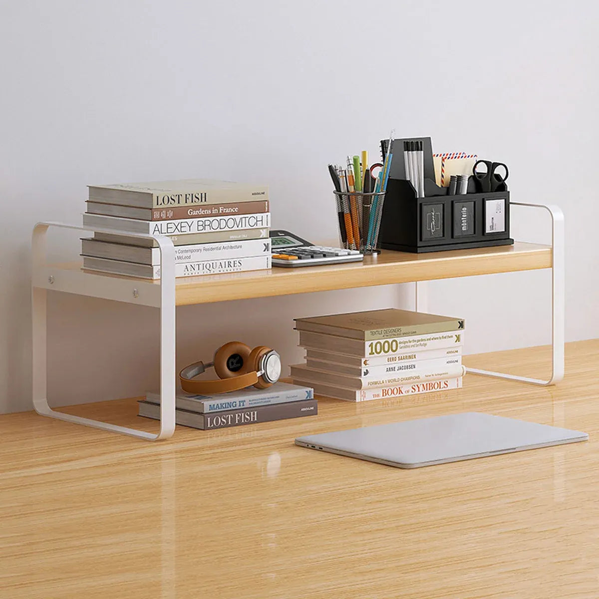 Double Layer Storage Shelf Desktop Organiser Cosmetics Stationery Rack Durable