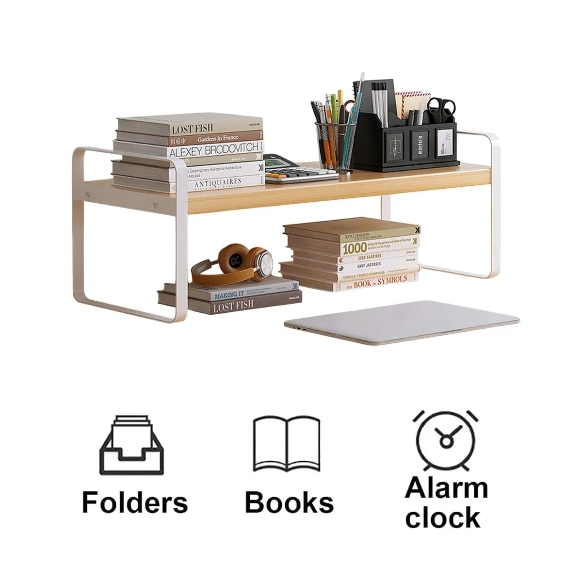 Double Layer Storage Shelf Desktop Organiser Cosmetics Stationery Rack Durable