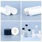 50/100/150ml Plastic Toner Lotion Bottles Refillable Travel Cosmetic Containers - Black Lid + White Bottle - 100ml