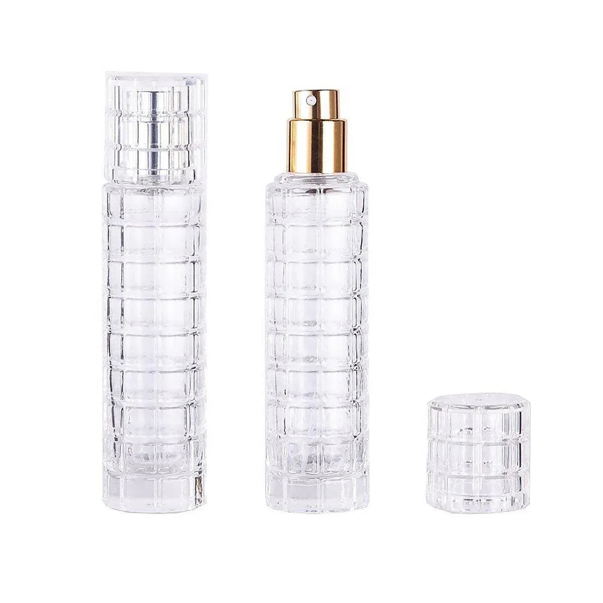 2pcs 30ml Travel Refillable Cosmetic Spray Bottle Empty Mist Pump Container Set - Silver