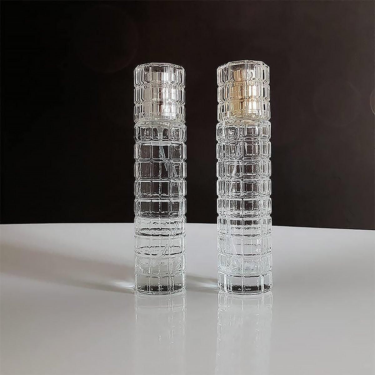 2pcs 30ml Travel Refillable Cosmetic Spray Bottle Empty Mist Pump Container Set - Silver