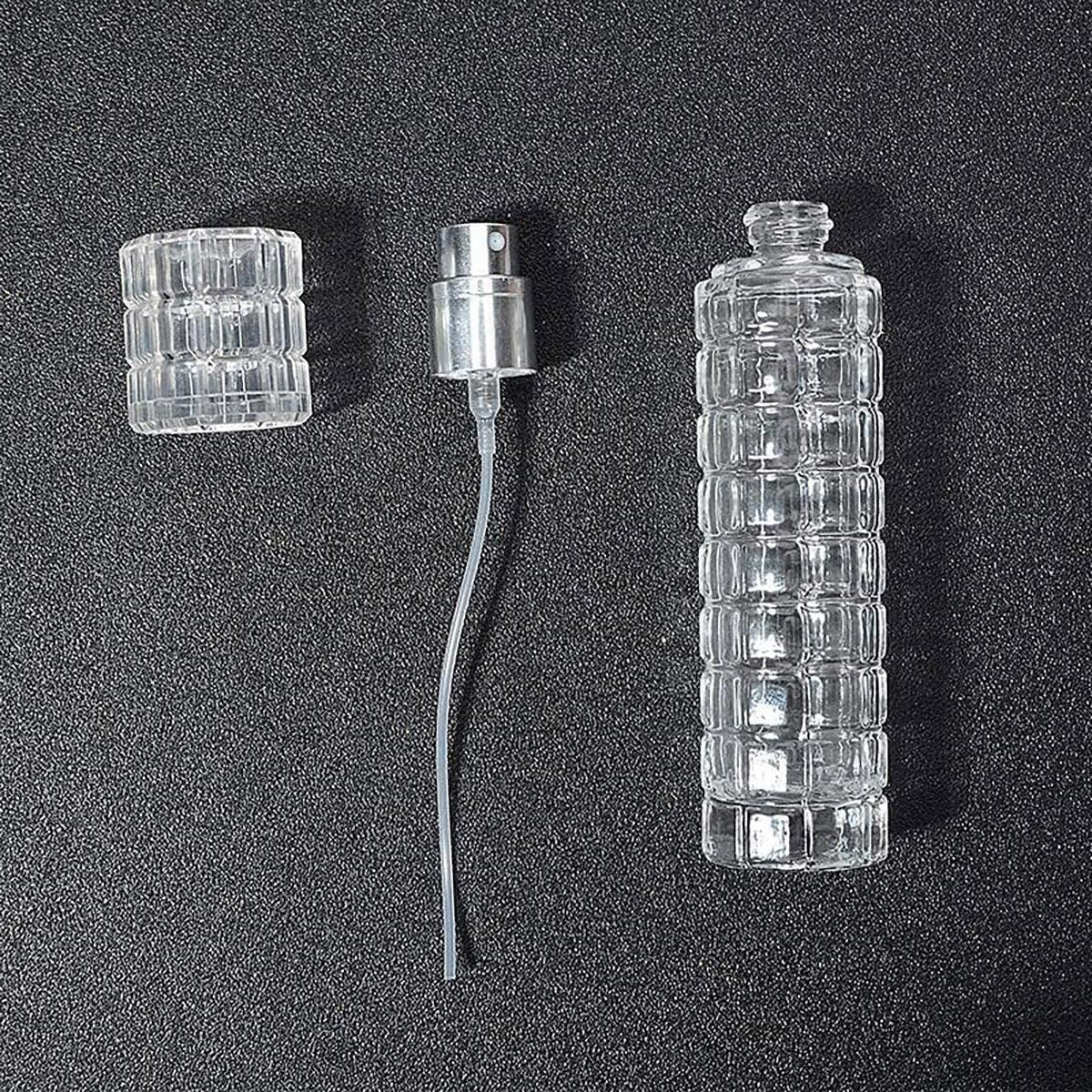 2pcs 30ml Travel Refillable Cosmetic Spray Bottle Empty Mist Pump Container Set - Silver