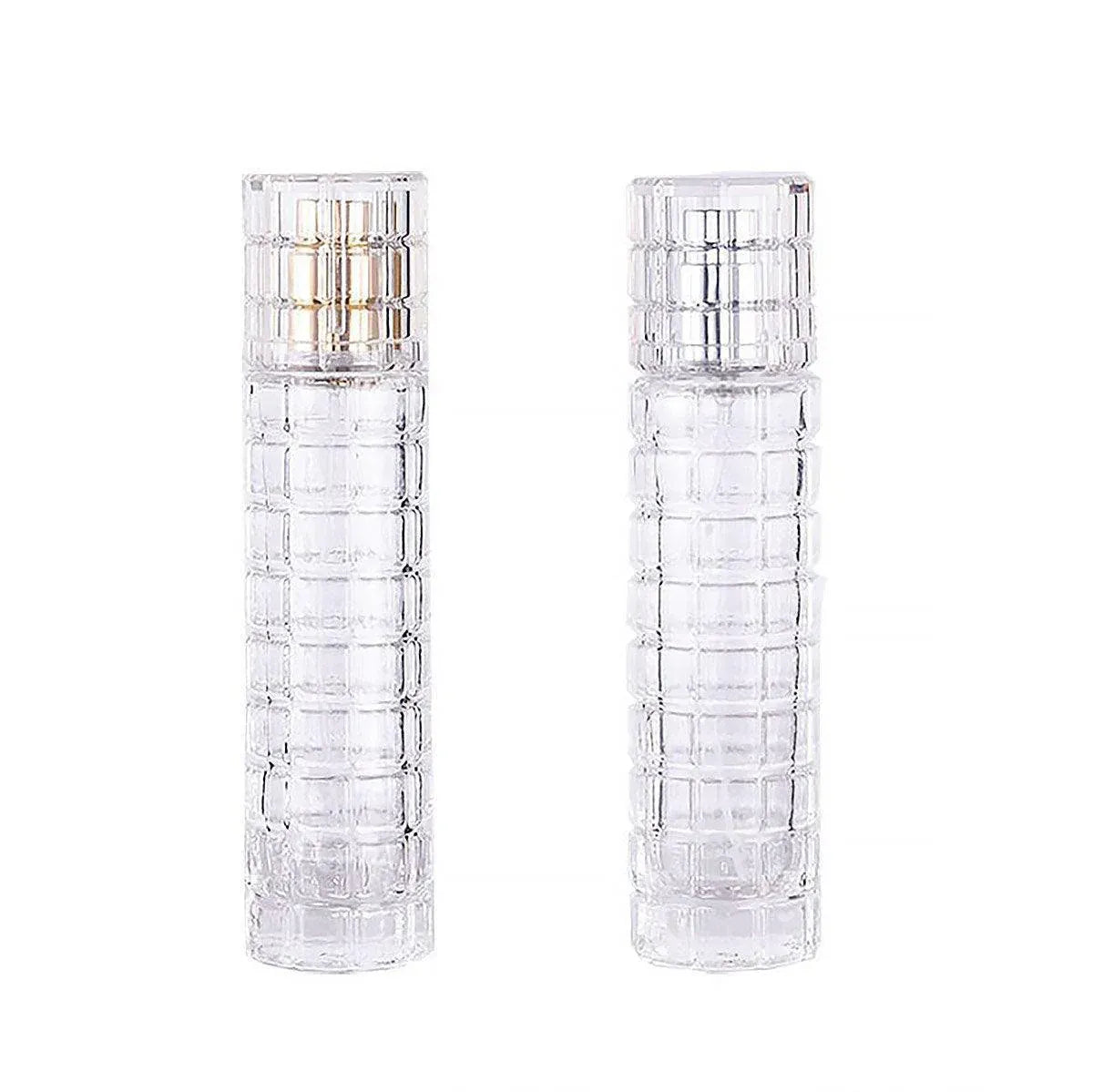 2pcs 30ml Travel Refillable Cosmetic Spray Bottle Empty Mist Pump Container Set - Silver