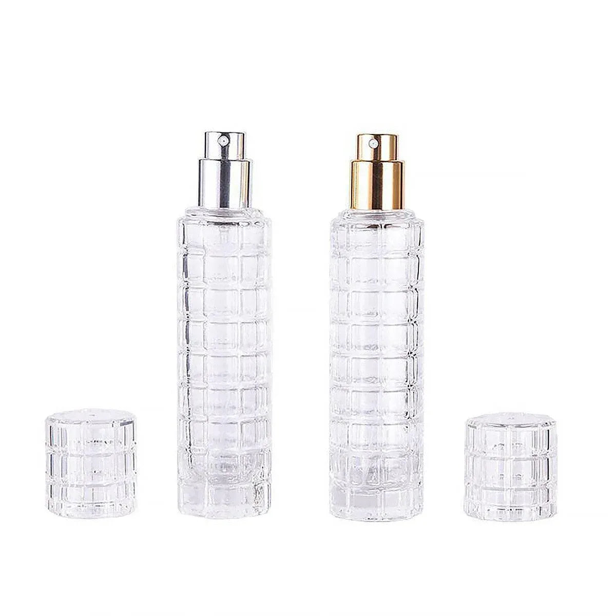 2pcs 30ml Travel Refillable Cosmetic Spray Bottle Empty Mist Pump Container Set - Silver