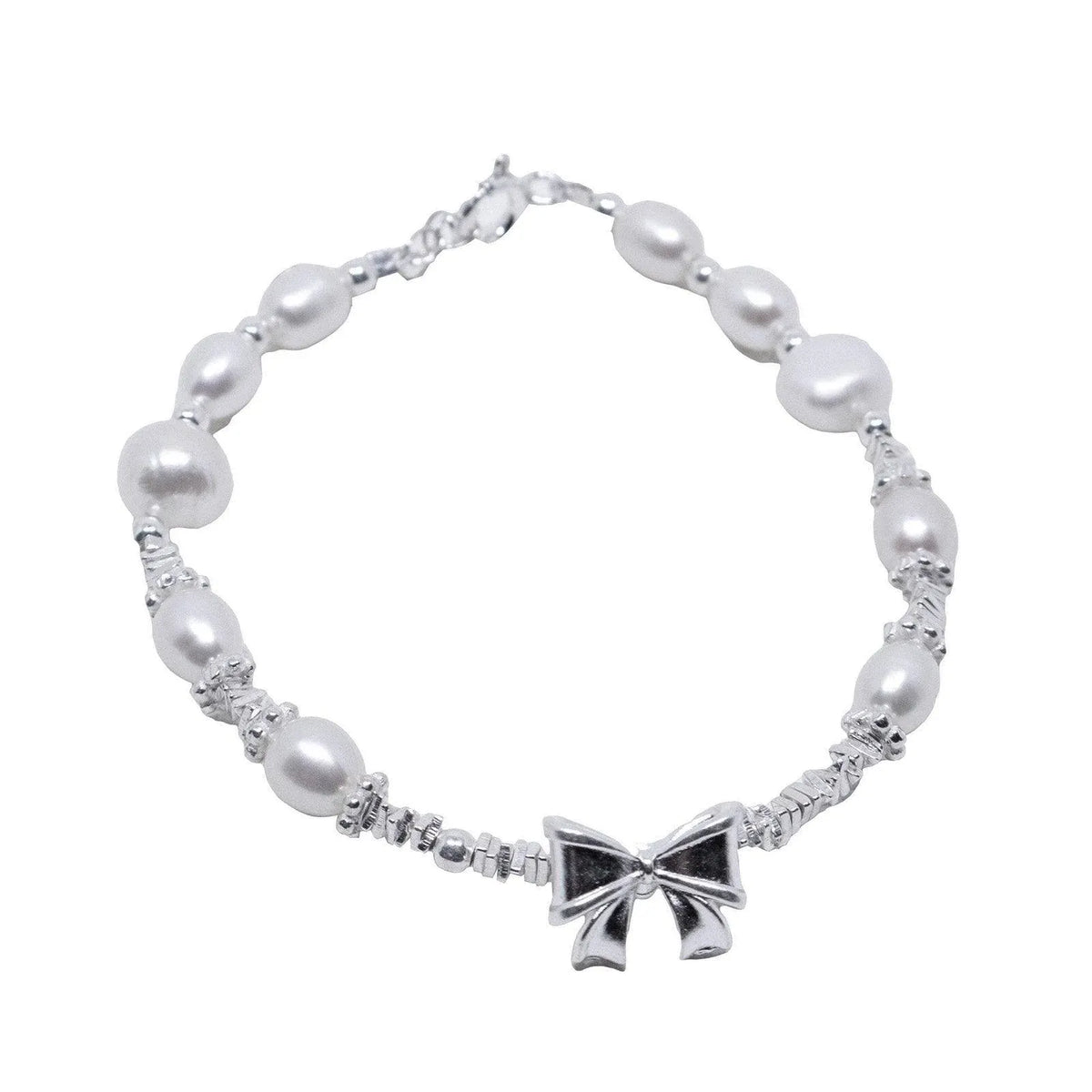 Pearl Ribbon Bracelet Ring Elegant Jewelry for Women Fashion Accessories Gift - Bracelet