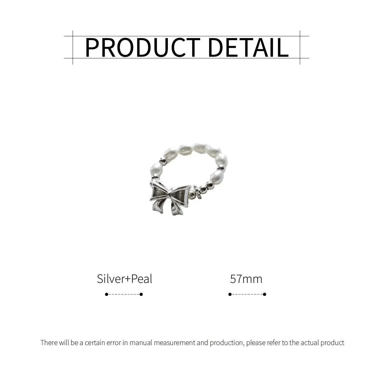 Pearl Ribbon Bracelet Ring Elegant Jewelry for Women Fashion Accessories Gift - Bracelet