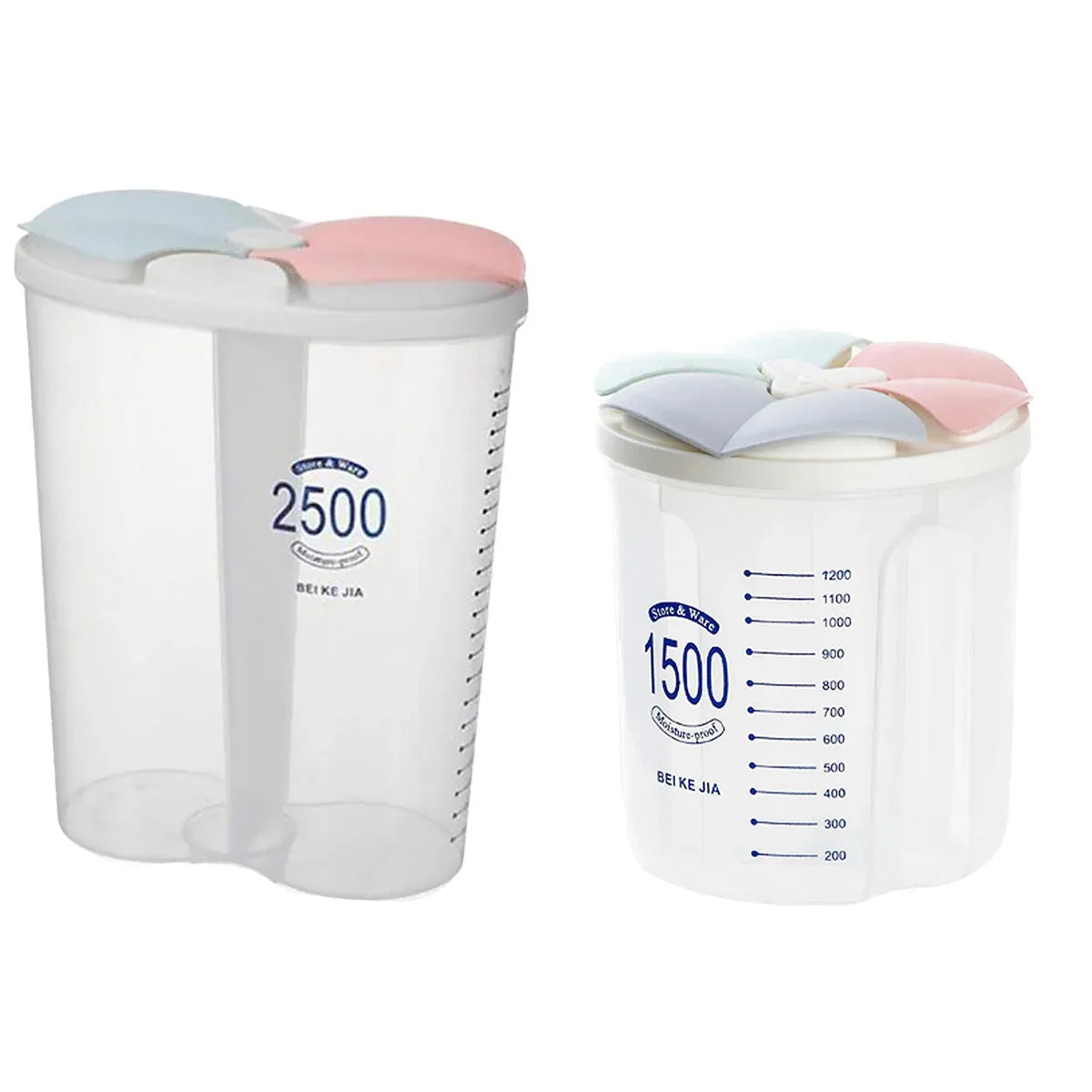 Kitchen Storage Box Transparent with Lid Food Container Tank Pantry Organizer - 1500ML