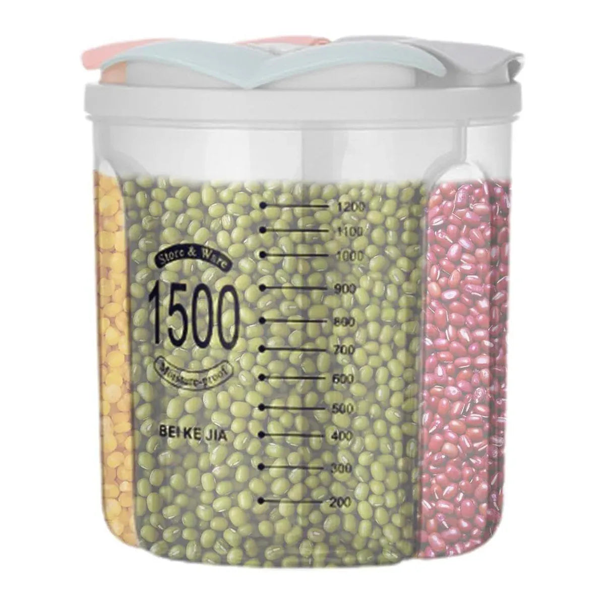 Kitchen Storage Box Transparent with Lid Food Container Tank Pantry Organizer - 1500ML