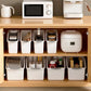 2pcs Cabinet Storage Box Miscellaneous Organizer Household Container Plastic Bin - L-Beige