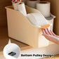 2pcs Cabinet Storage Box Miscellaneous Organizer Household Container Plastic Bin - L-Beige