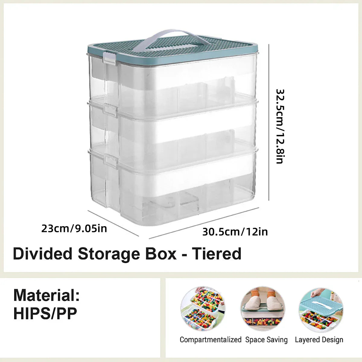 3layer Storage Box Large Capacity Toy Green