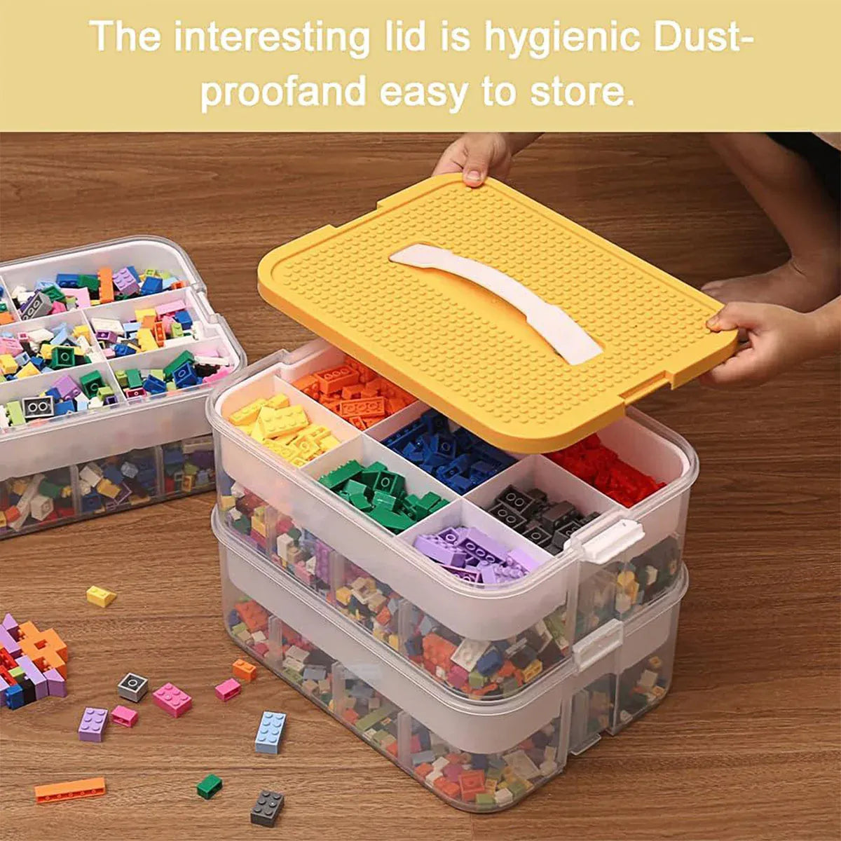 Capacity Toy Organizer Building Block Storage Container Green 327168 3layer Storage Box