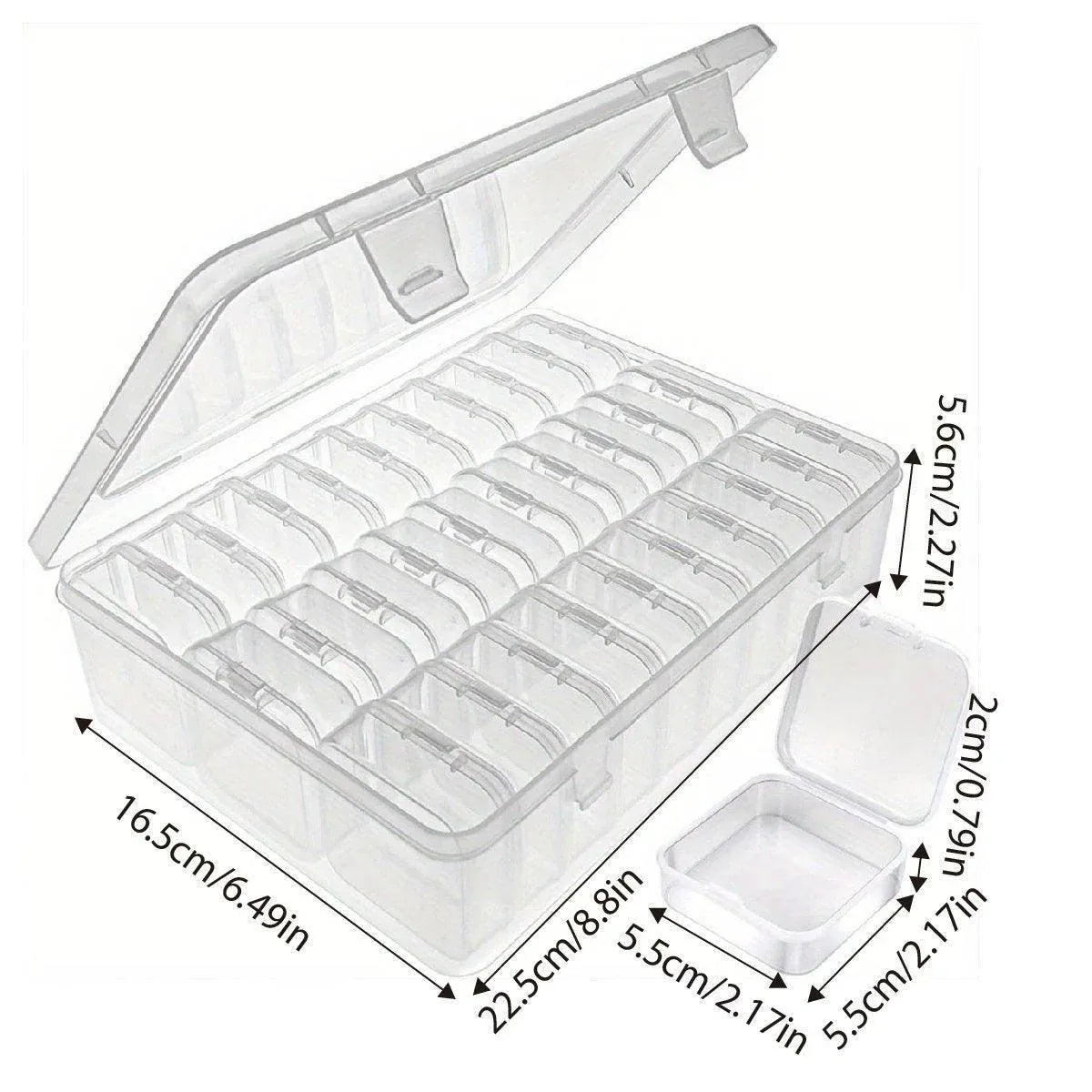 31PCS Plastic Home Storage Box Transparent Desktop Organizer Jewelry Beads Box