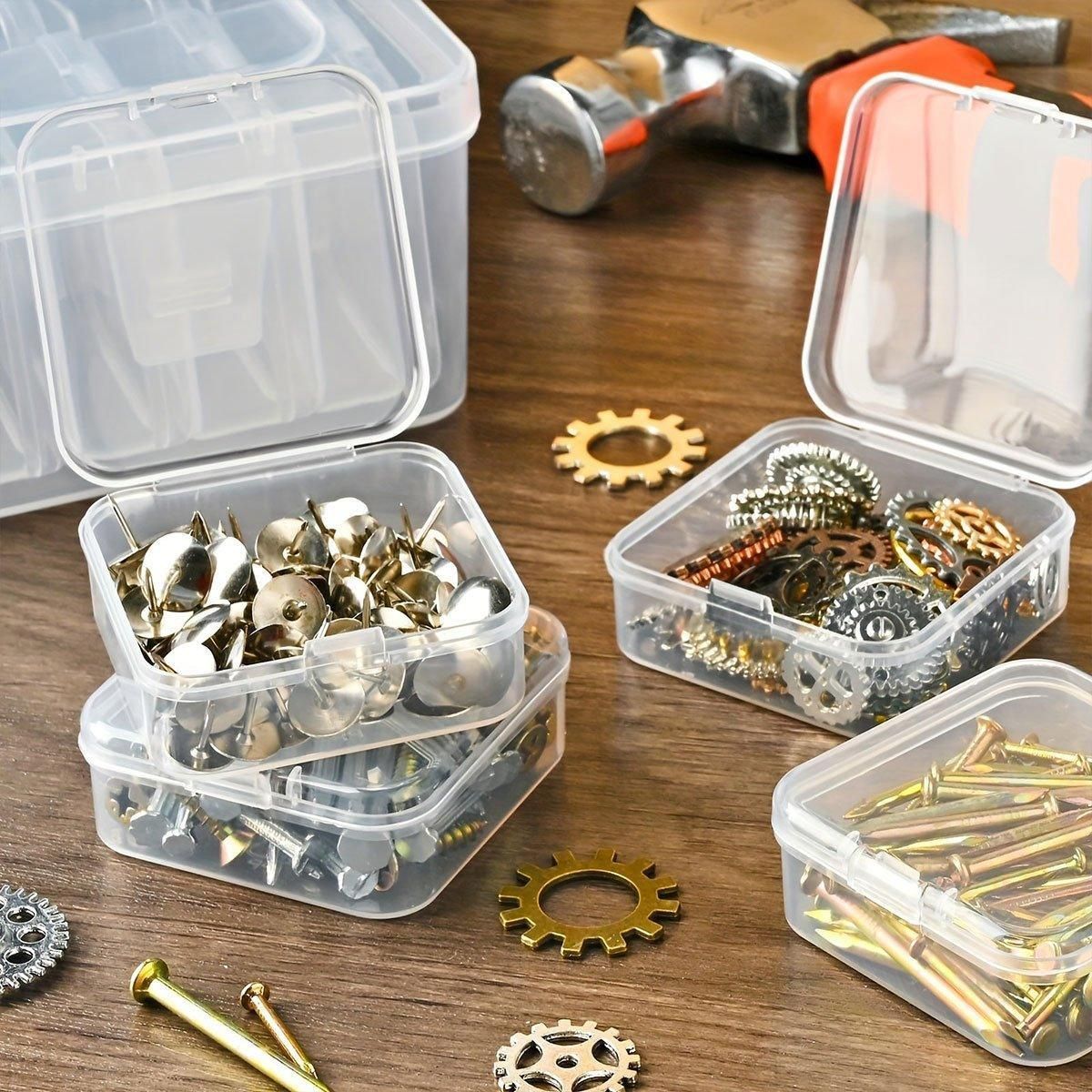 31PCS Plastic Home Storage Box Transparent Desktop Organizer Jewelry Beads Box