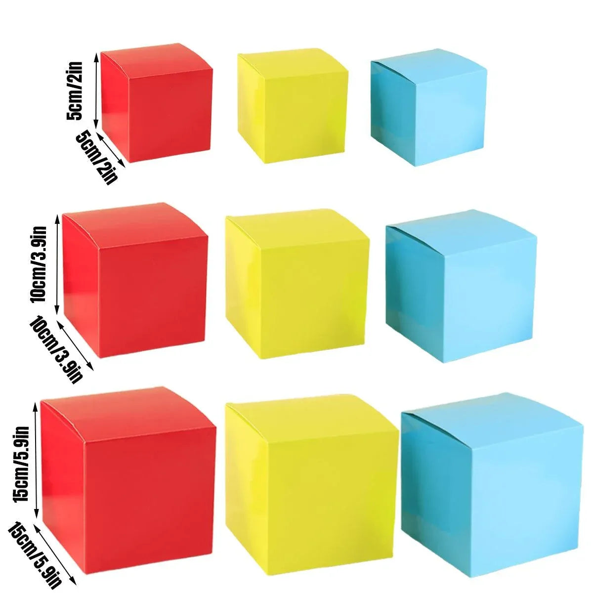 50pcs Colourful Square Paper Boxes Gifts Packaging Craft Supplies Storage Boxes - Blue-10x10cm