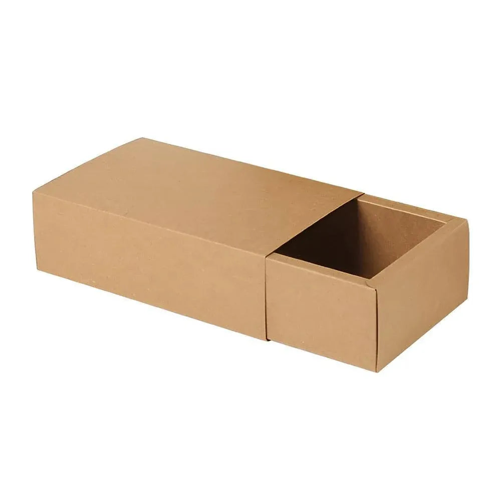 Kraft Paper Drawer Box Packaging Gift Storage Organiser Small Kraft Boxes - 25x8x4cm