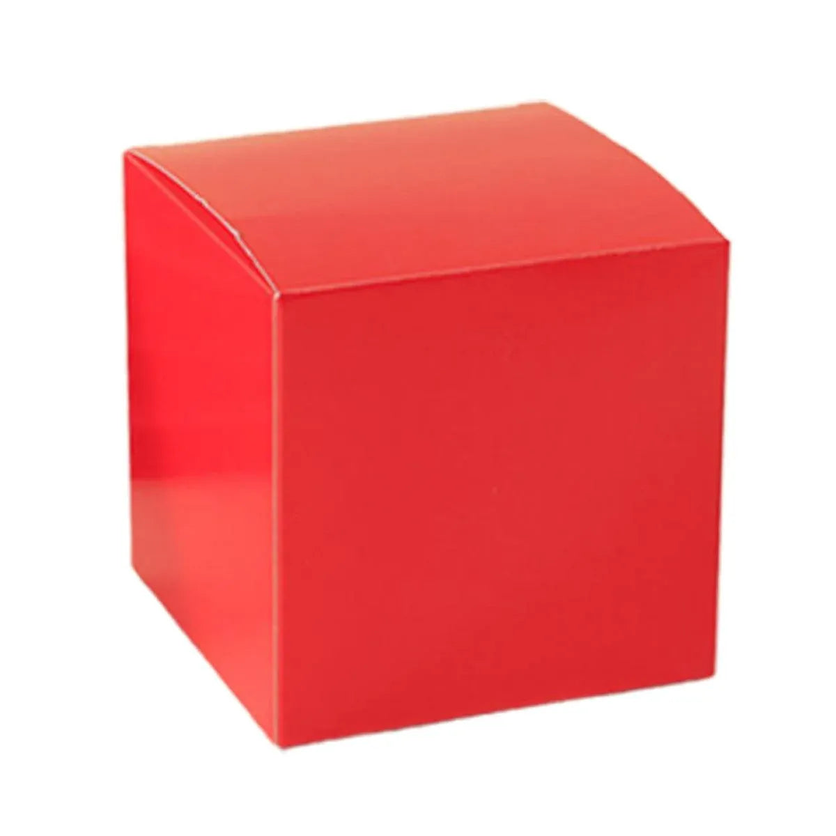 50pcs Colourful Square Paper Boxes Gifts Packaging Craft Supplies Storage Boxes - Red-15x15cm