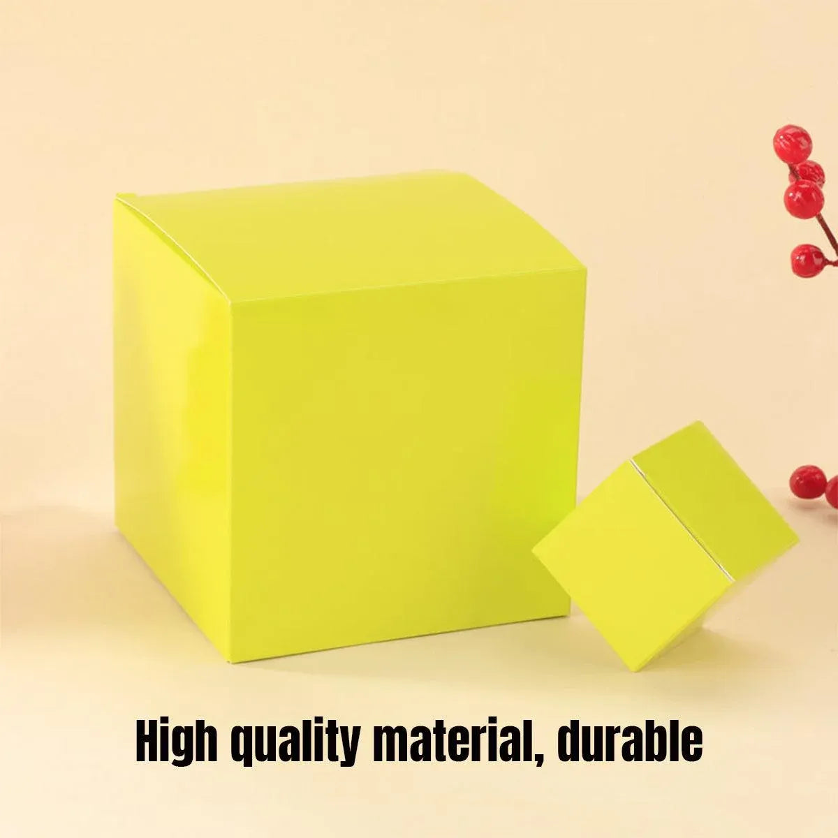 50pcs Colourful Square Paper Boxes Gifts Packaging Craft Supplies Storage Boxes - Red-15x15cm