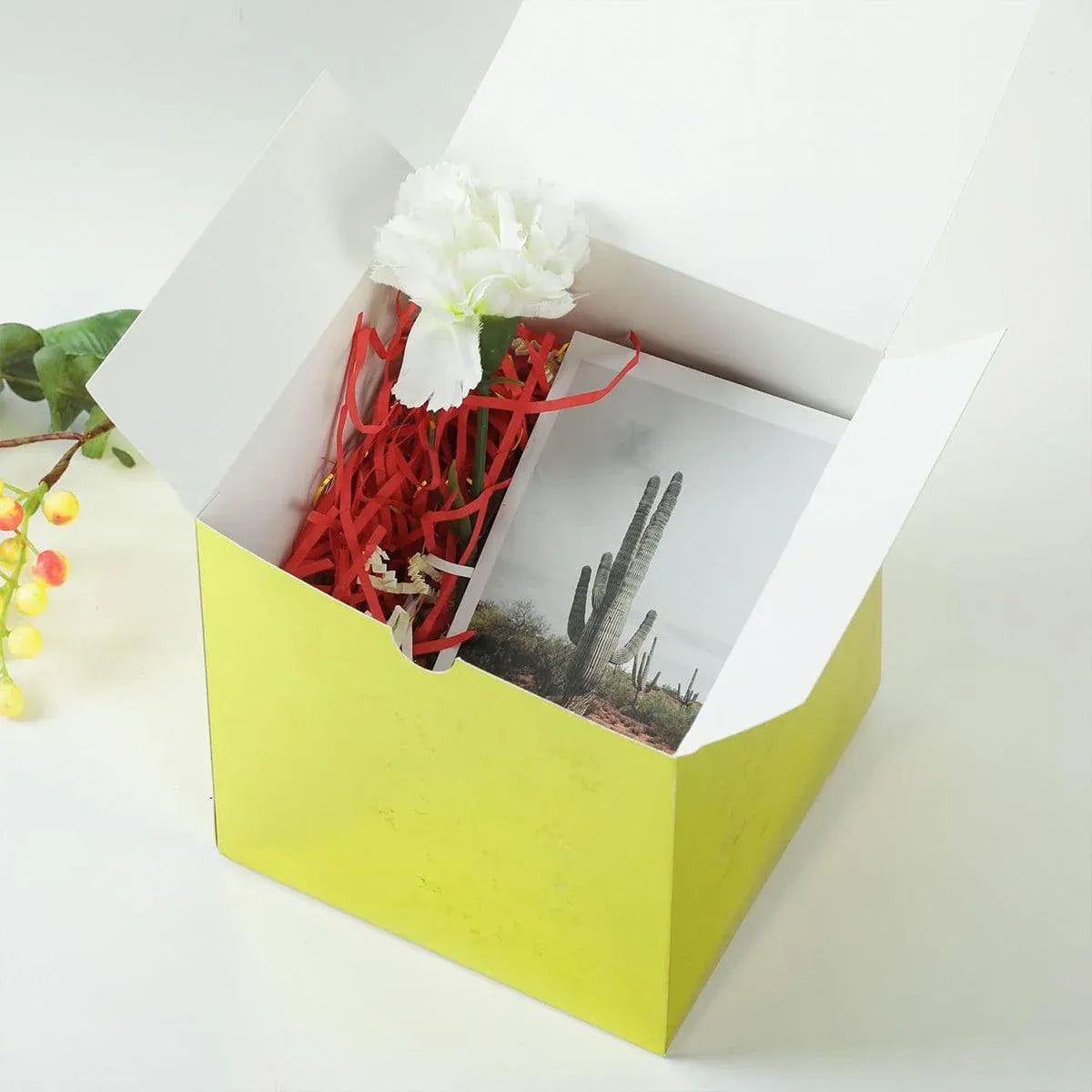 50pcs Colourful Square Paper Boxes Gifts Packaging Craft Supplies Storage Boxes - Red-15x15cm