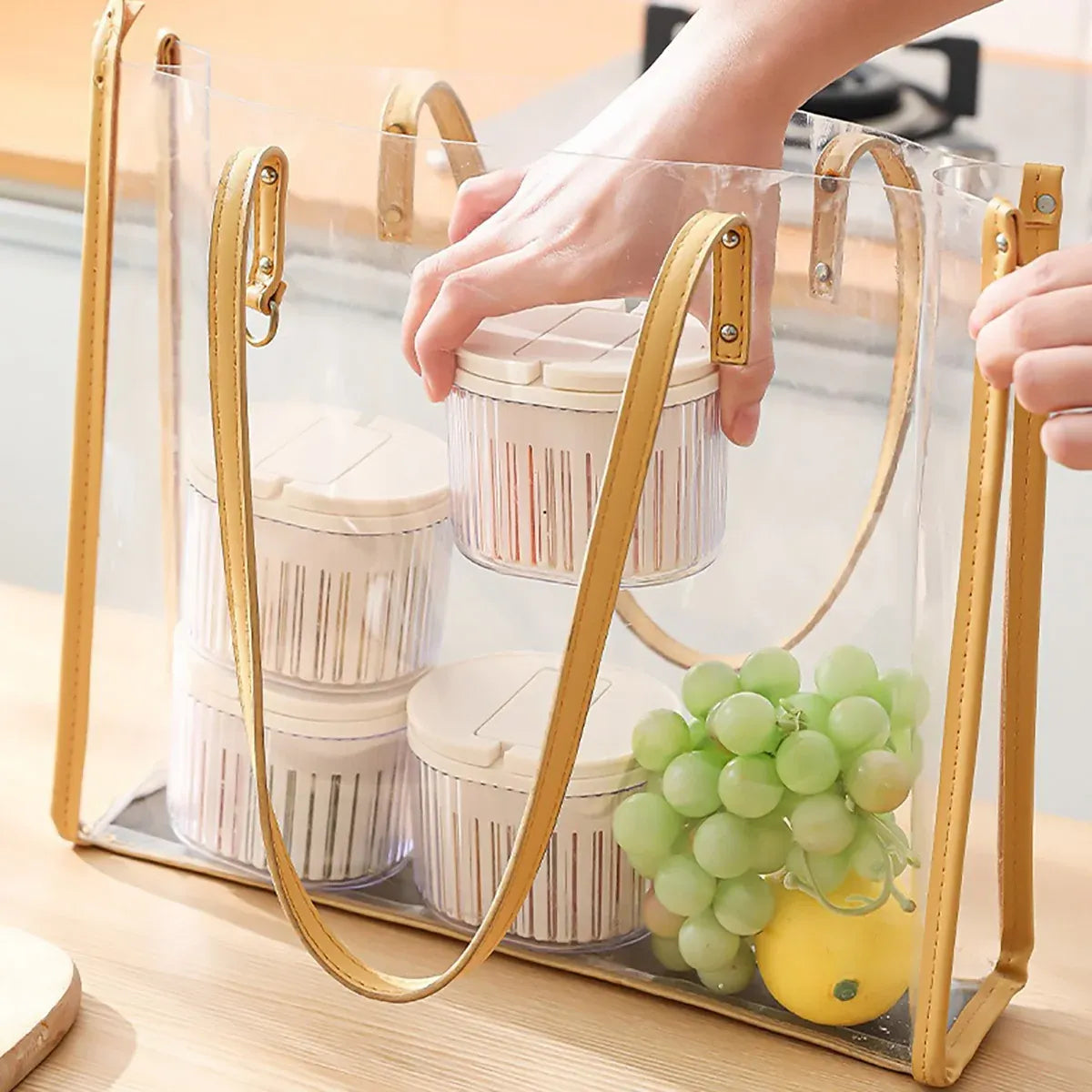 Storage Box 2PCS with Lids Sealed Organiser Kitchen Refrigerator Household Use