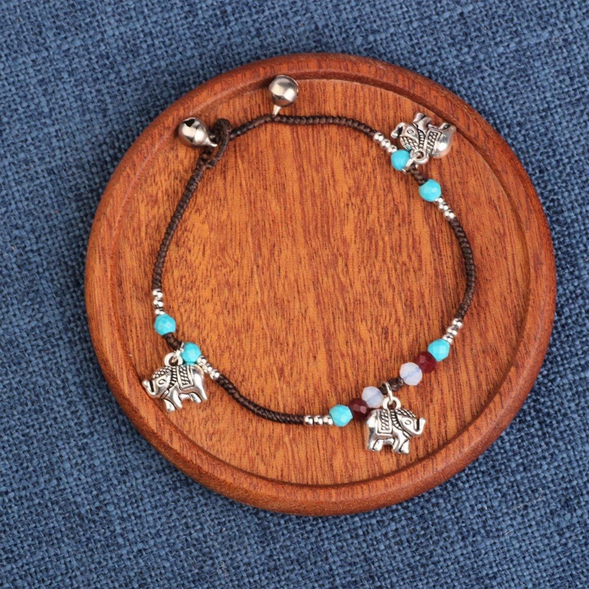 Handmade Tibetan Style Bracelet Nepal Copper Natural Stone Beads Jewelry