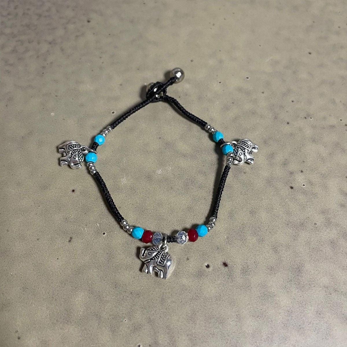 Handmade Tibetan Style Bracelet Nepal Copper Natural Stone Beads Jewelry