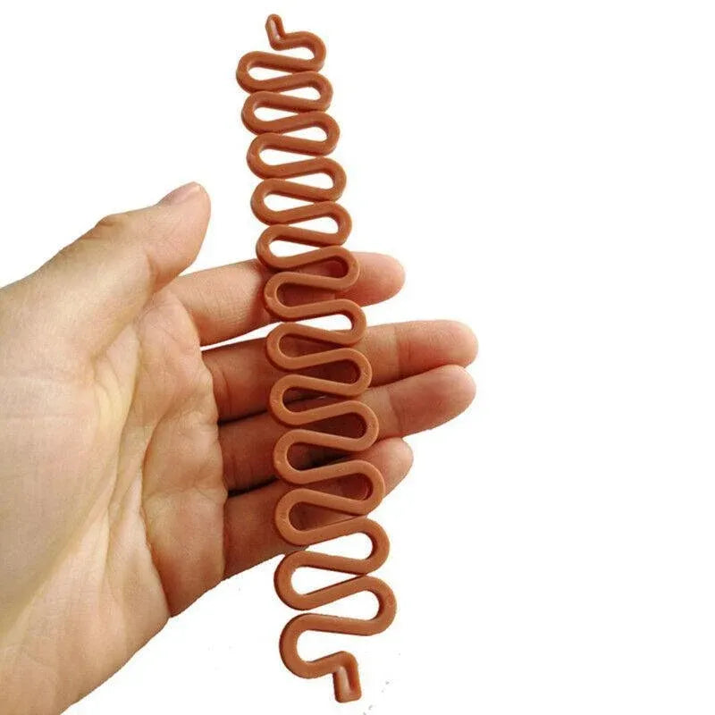 Fish Bone Hair Braiding French Braid Tool Roller Magic Twist Styling Bun Maker - Brown
