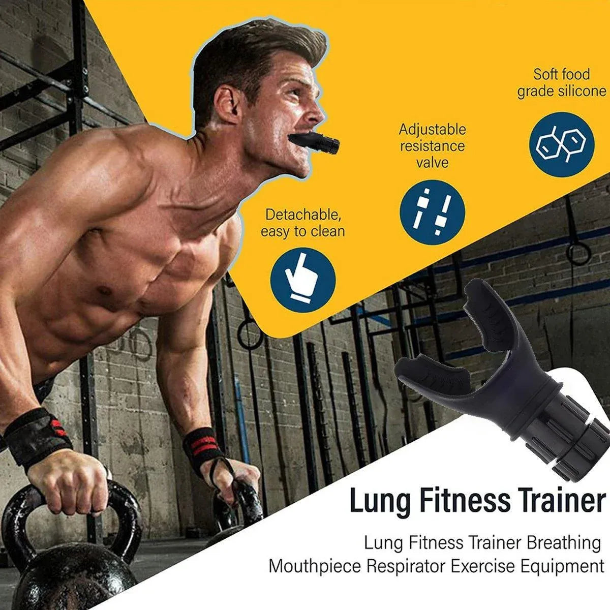 Portable Fitness Respiratory Adjustable Lung Capacity and Abdominal Breathing