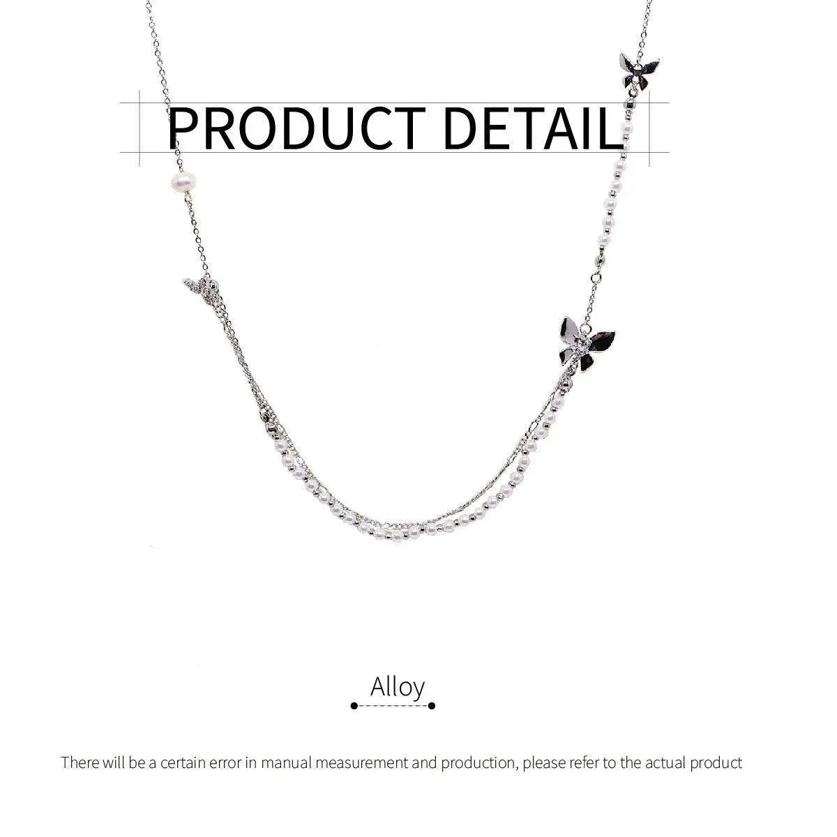 Elegant Butterfly Pendant Necklace for Women Jewelry Layered Chain Design