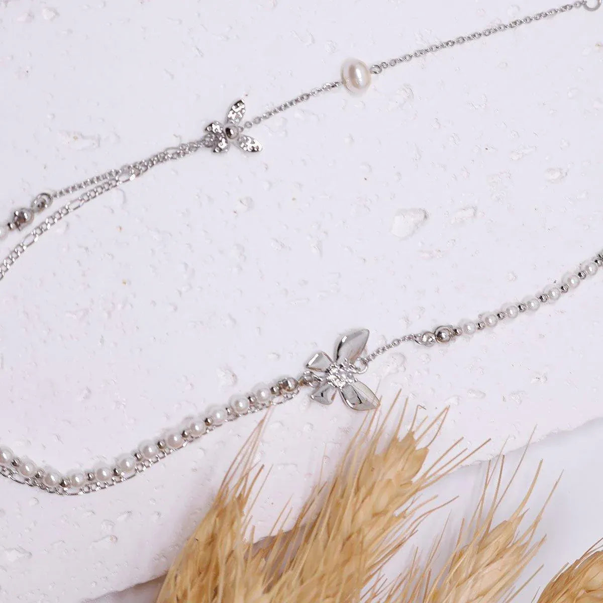 Elegant Butterfly Pendant Necklace for Women Jewelry Layered Chain Design