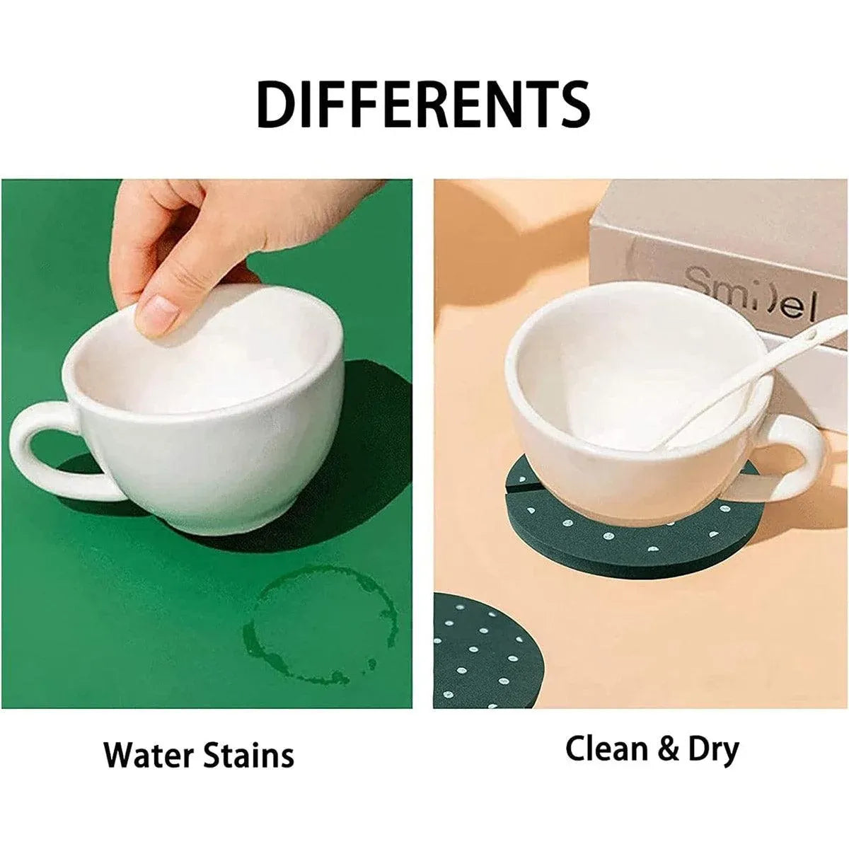 Cactus Design Heat Insulation Non Slip Coasters Set for Home Desktop Decor