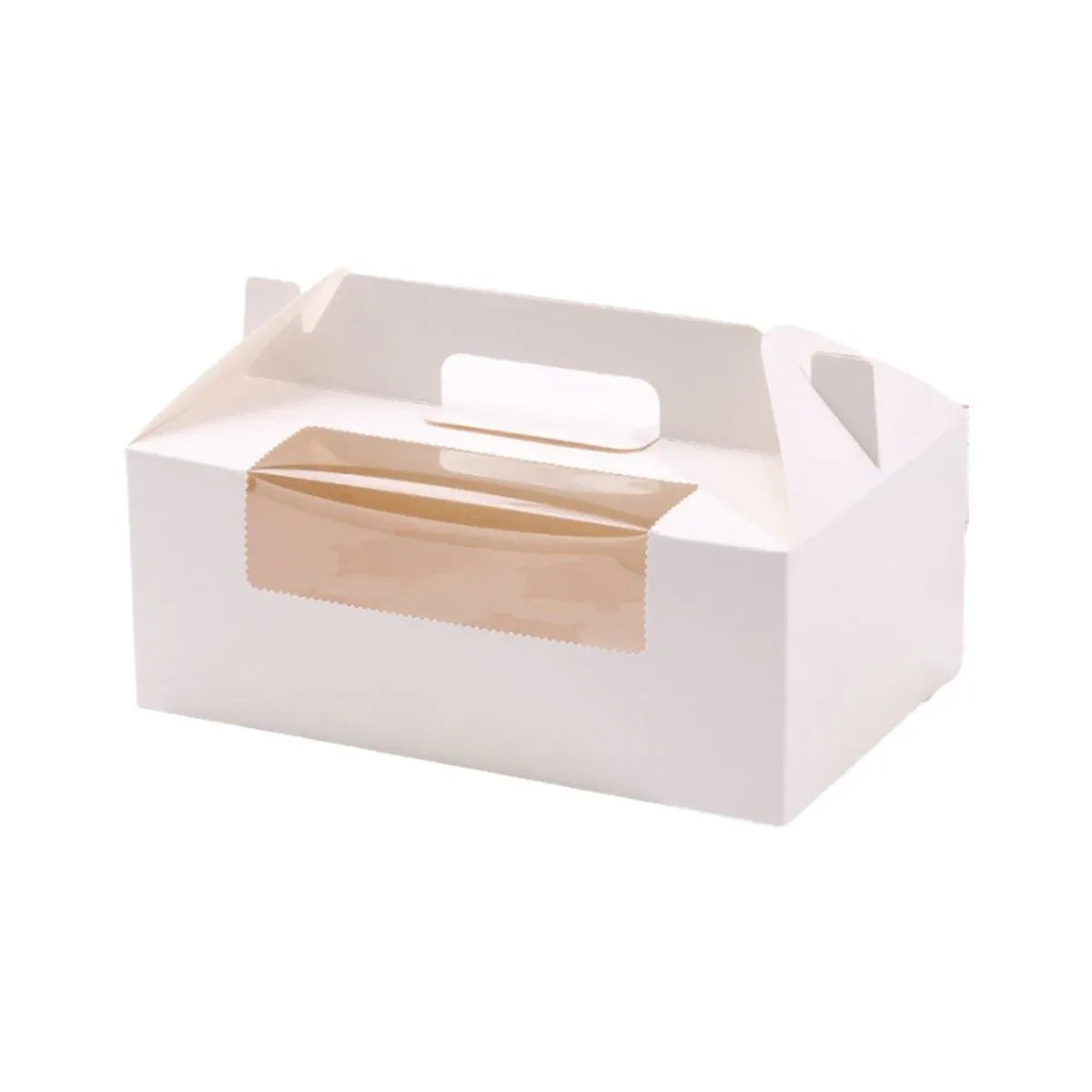 25pcs Portable Cupcake Packaging Box with Transparent Window for Easy Opening - Marble-6Cup